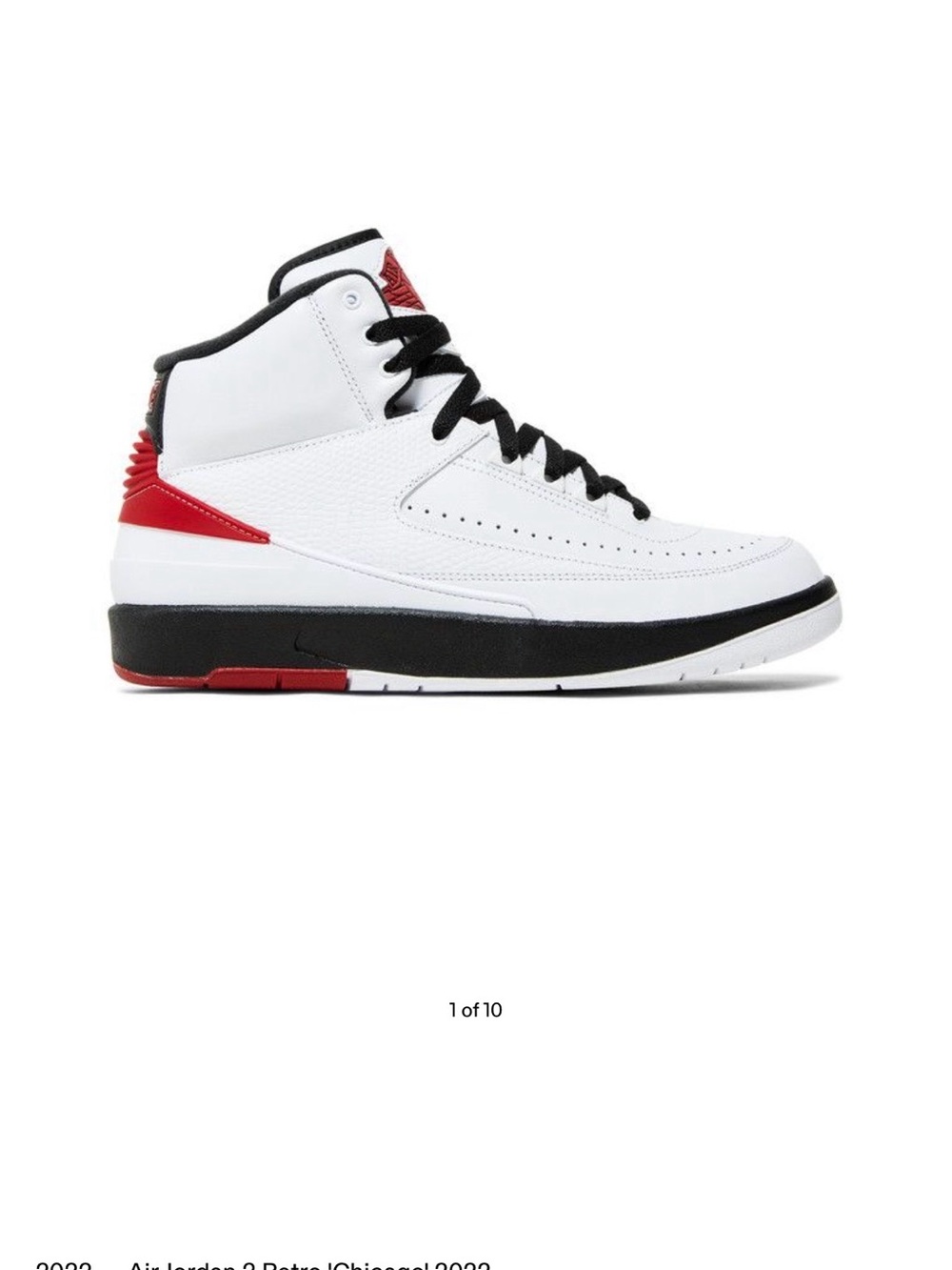 Jordan Men’s White/Black/Red Retro High Top Sneakers